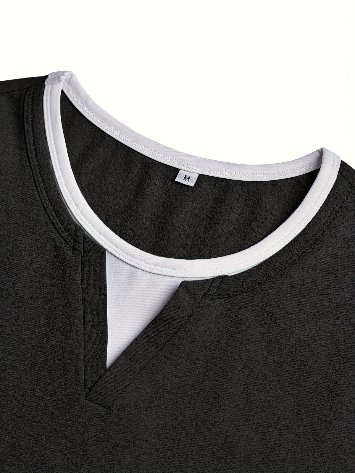 Beckett | Contrast-Stitch Notch-Neck Henley Shirt