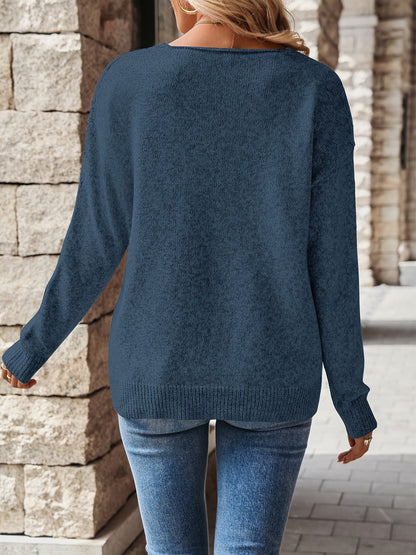 Beverly | Openwork V-Neck Sweater