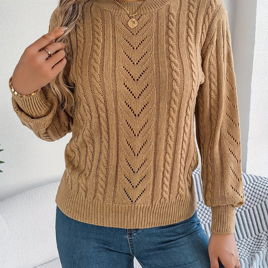 Heather | Textured Cable-Knit Jumper