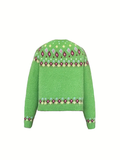 Maribel | Fair Isle Knit Cardigan
