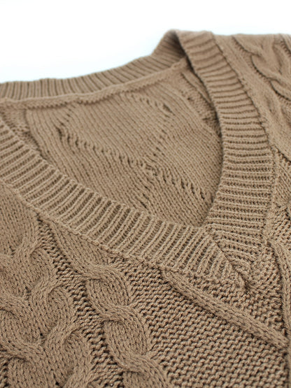 Colleen | Cable-Knit V-Neck Sweater Vest