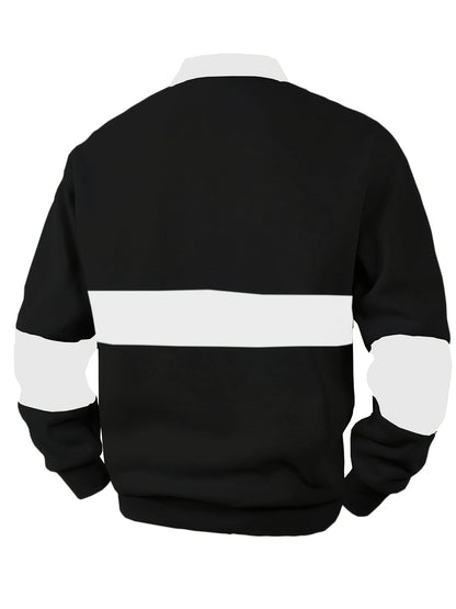 Nolan | Colour-Block Long Sleeve Polo Shirt