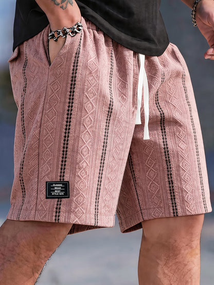 Conall | Classic Geometric Knit Drawstring Shorts