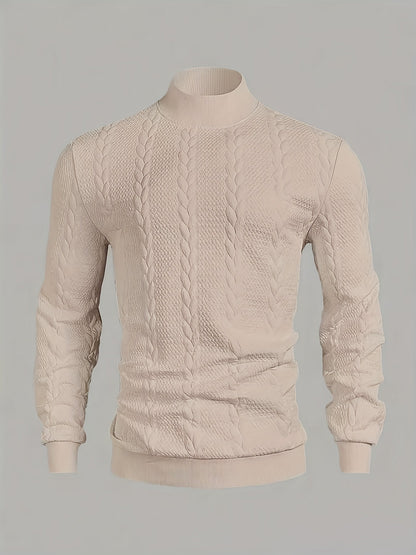 Brennan | Textured High-Neck Sweatshirt
