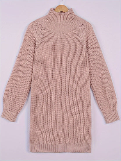 Verity | Cosy Half-Turtleneck Ribbed Dress