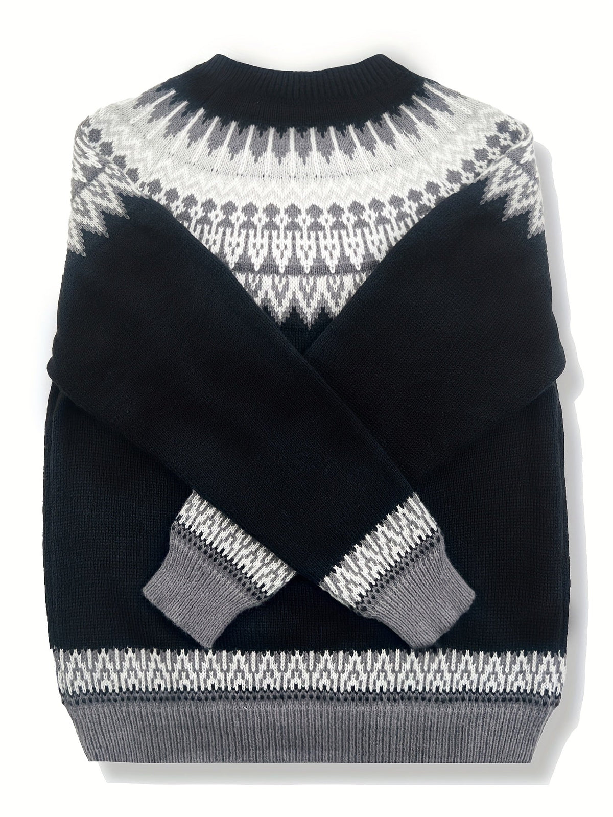 Sylvia | Chunky Jacquard Round Neck Sweater