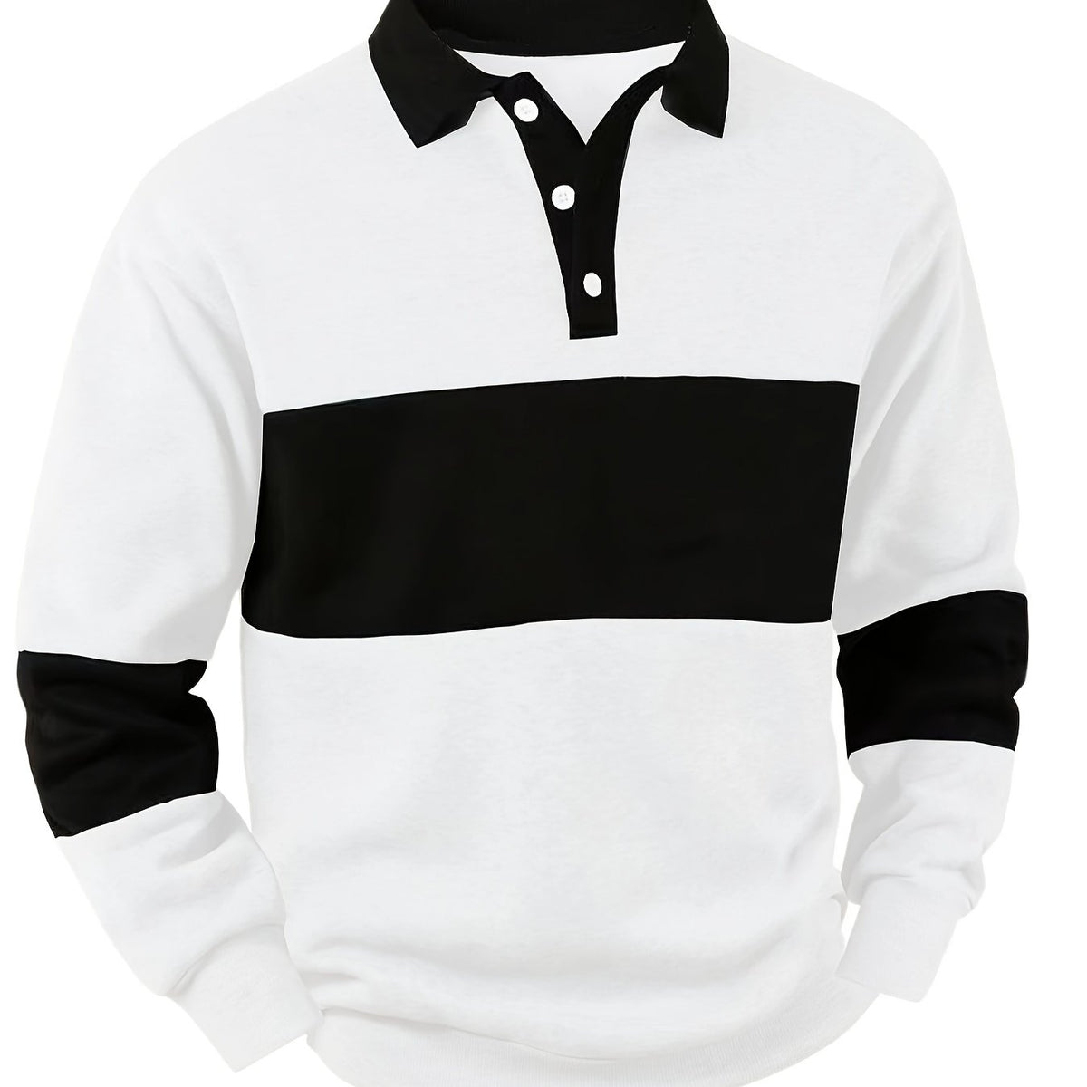 Nolan | Colour-Block Long Sleeve Polo Shirt