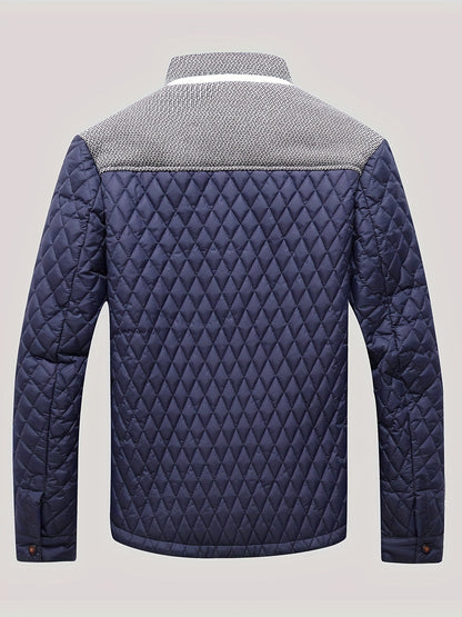Nigel | Textured Quilted Stand-Collar Jacket