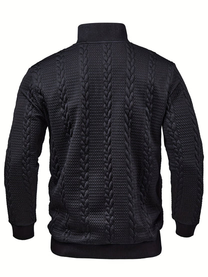 Griffin | Textured Button-Neck Pullover