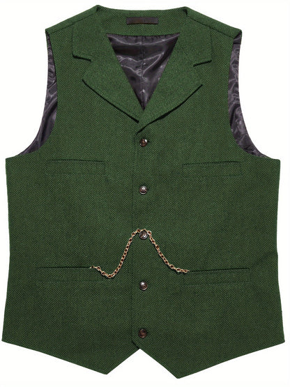 Emmett | Herringbone Tailored Waistcoat