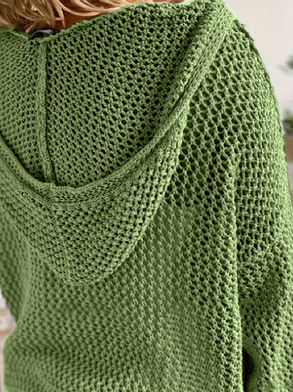Fleur | Open-Knit Hooded Sweater