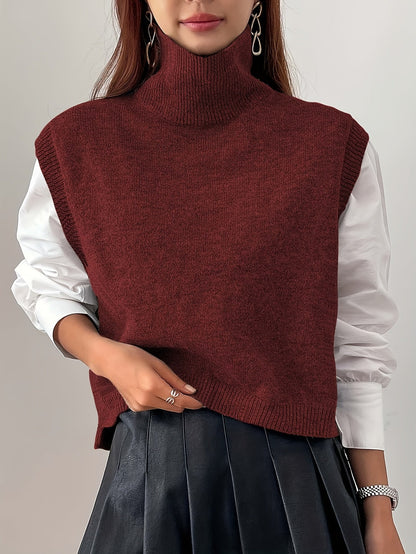 Eloise | High-Neck Sleeveless Sweater Vest