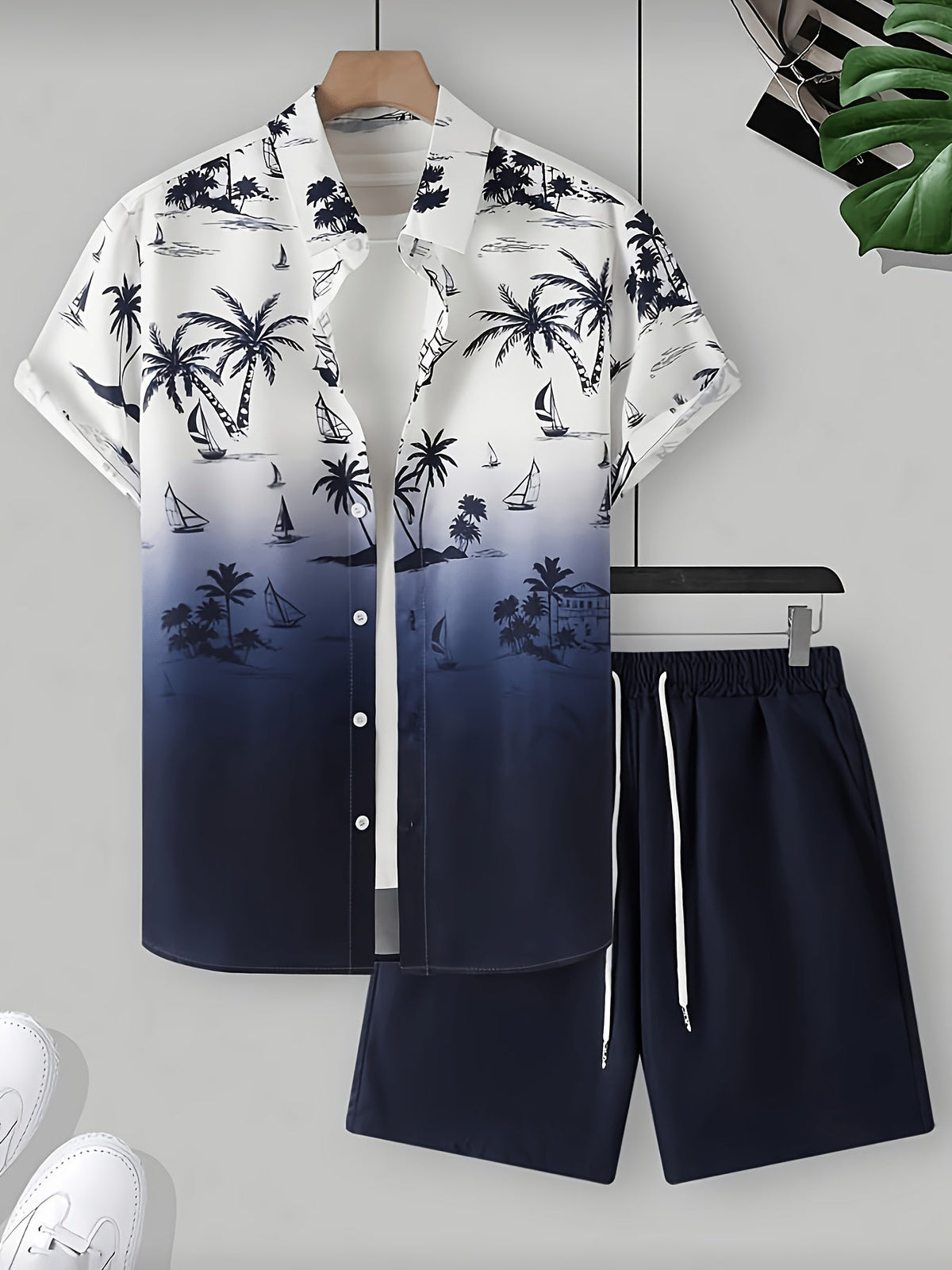 Grayson | Coastal Print Shirt & Shorts Set