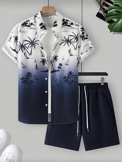 Grayson | Coastal Print Shirt & Shorts Set