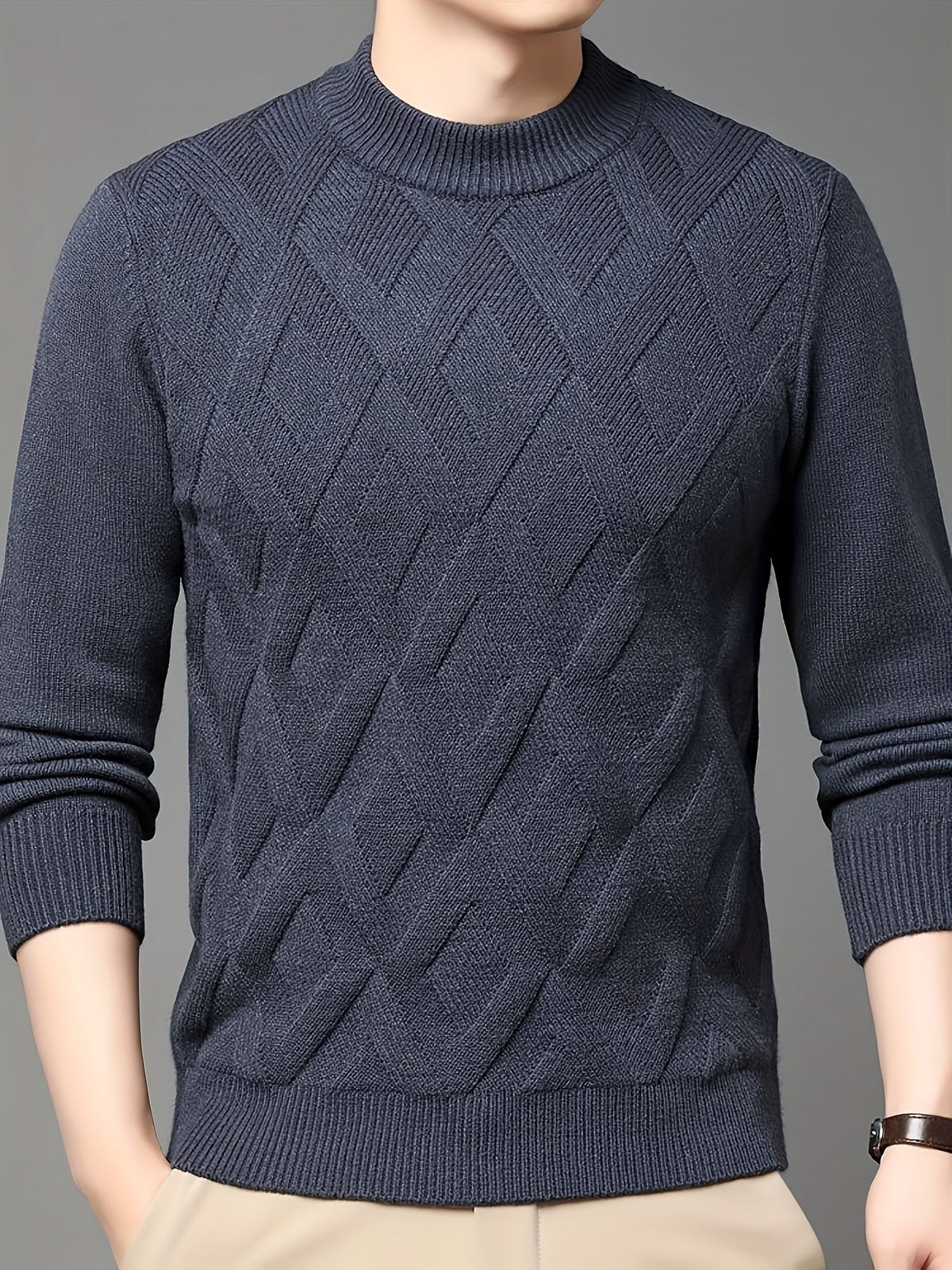Leland | Textured Mock-Neck Jumper