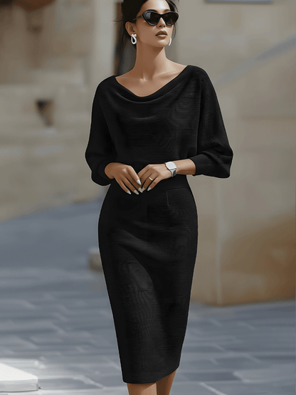 Lydia | Elegant Round Neck Midi Dress