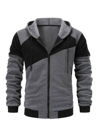Xavier | Colour Block Zip-Up Hooded Jacket