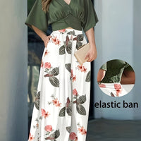 Olive green and florals