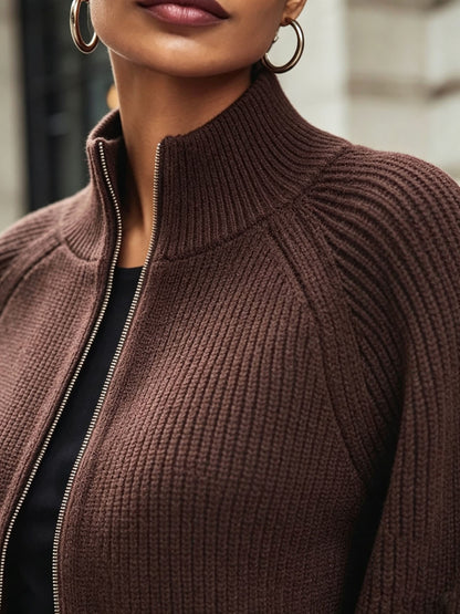 Anthea | Cropped Zip-Up Cardigan