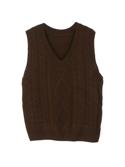 Colleen | Cable-Knit V-Neck Sweater Vest