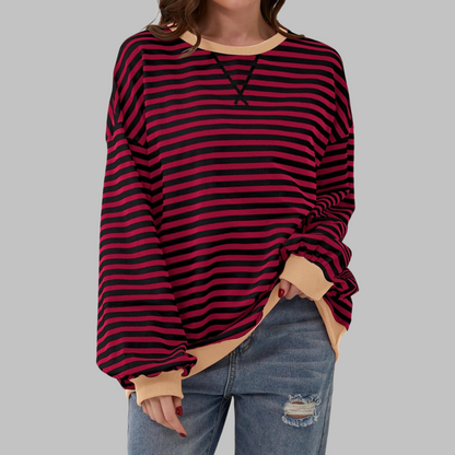 Mireille | Casual Long Sleeve Striped Sweatshirt