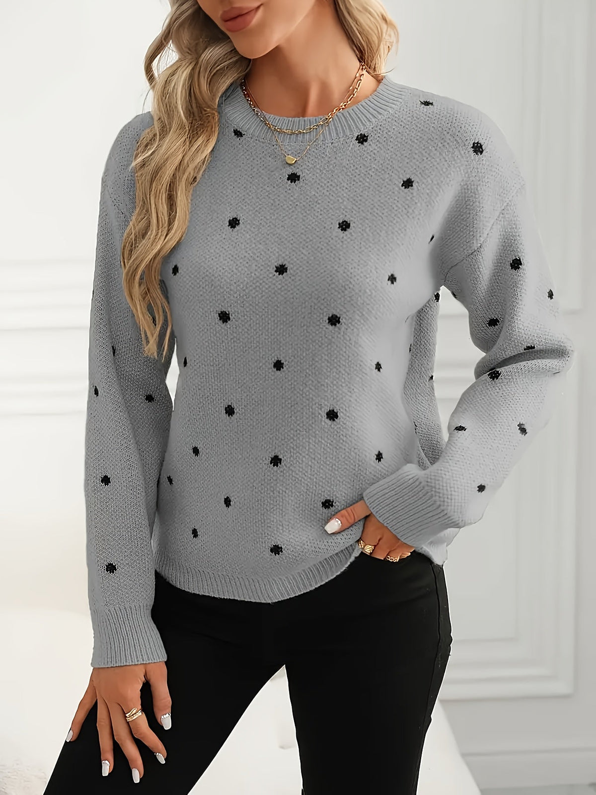 Annette | Dotted Crew-Neck Jumper