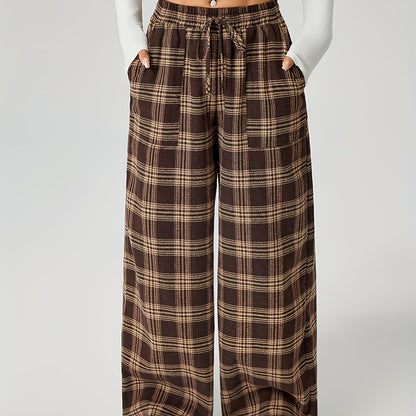 Bonnie | Checked Wide-Leg Trousers