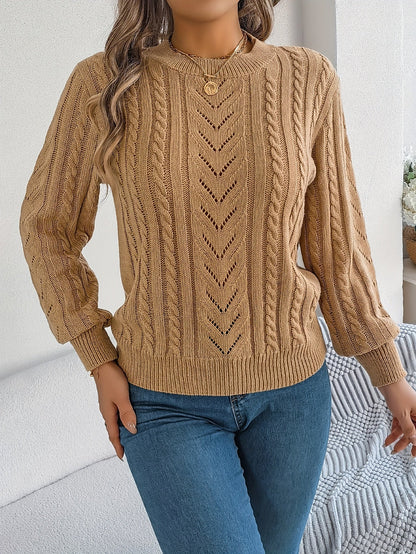 Heather | Textured Cable-Knit Jumper