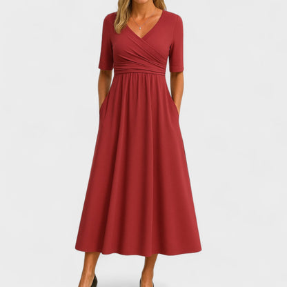 Belinda | Casual V-Neck Midi Dress