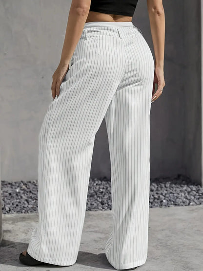 Lorraine | Casual Striped Wide Pants