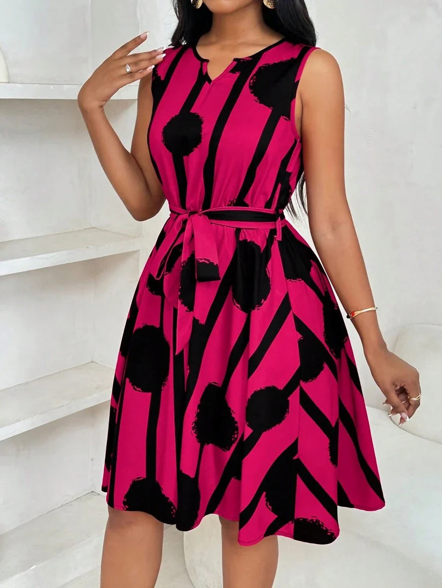 Eleanor | Bold Print Tie-Waist Dress