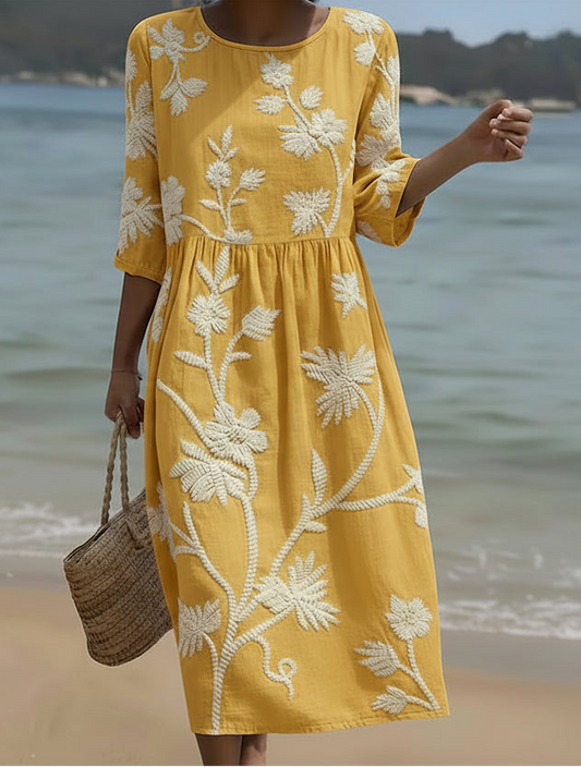 Roselyn | Classic Floral Midi Dress