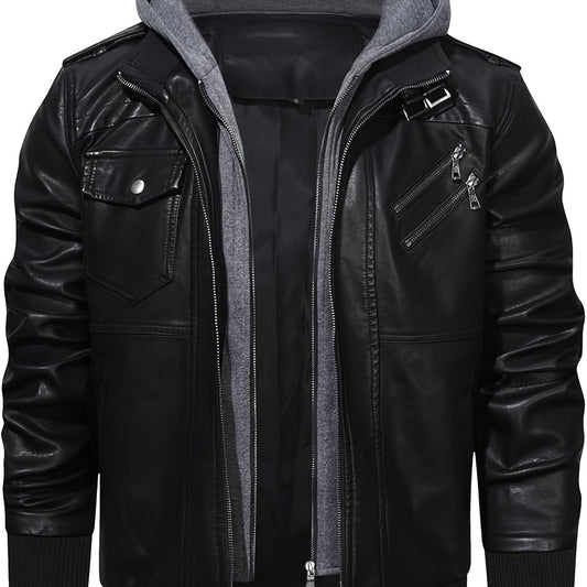 Donovan | Layered Hooded Moto Jacket