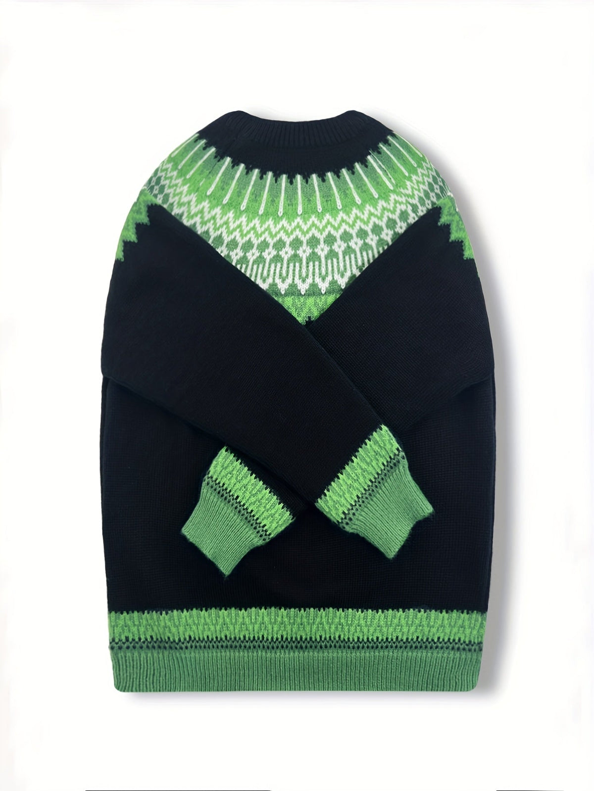Sylvia | Chunky Jacquard Round Neck Sweater