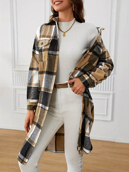 Elowen | Longline Checked Coat