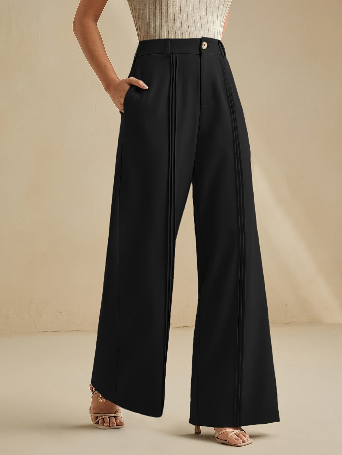 Cassia | Pleated Wide-Leg Trousers