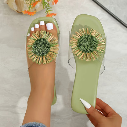 Serena | Floral Square-Toe Heeled Sandals