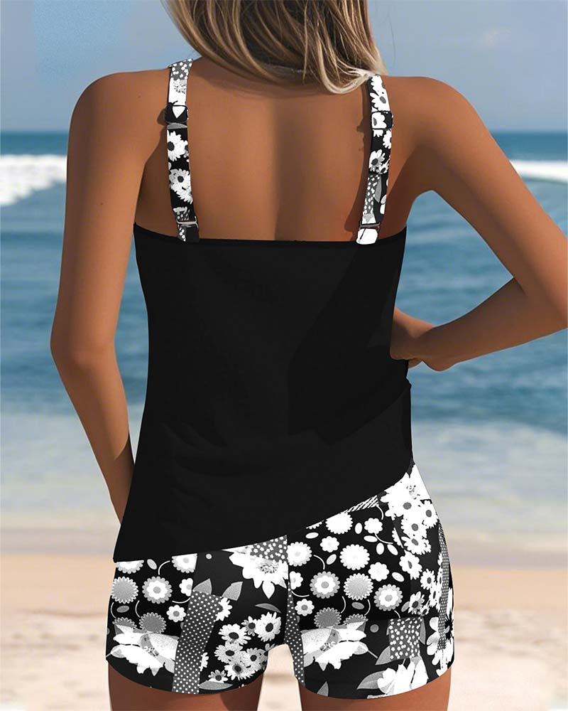 Lynne - Floral Print Two-Piece Swim Set