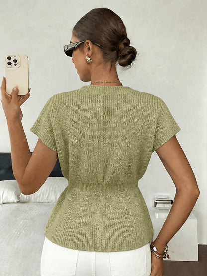 Heather | Button-Front Short-Sleeve Cardigan