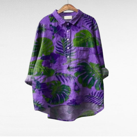 Calista | Vintage-Chic Leaf Blouse