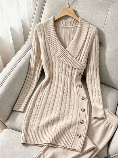 Vanessa | Halloween Button-Side V-Neck Dress