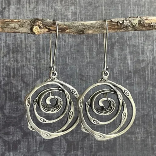 Wren | Spiral Statement Drop Earrings