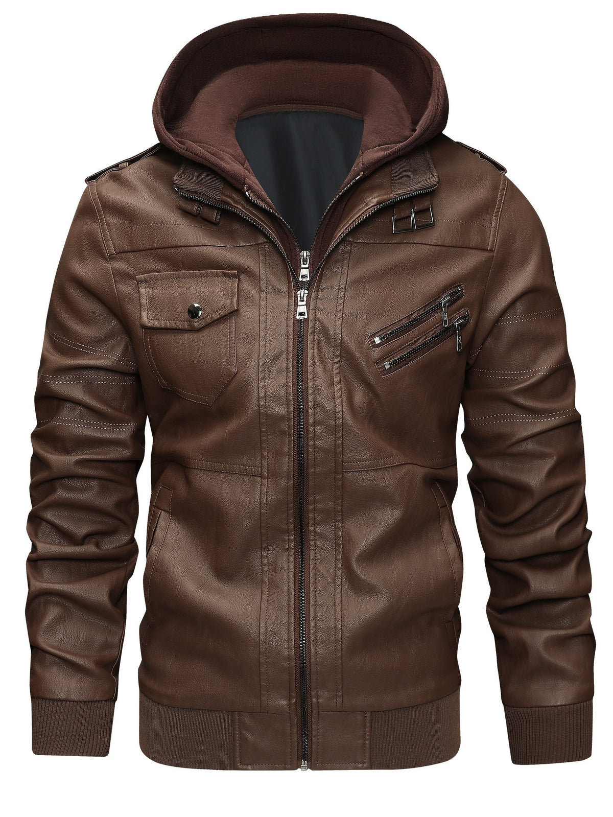 Donovan | Layered Hooded Moto Jacket