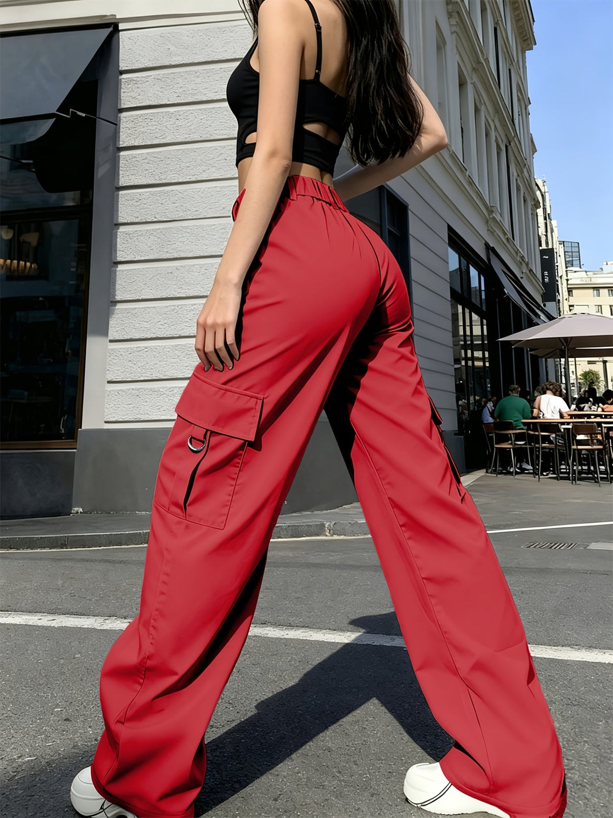 Sadie | High-Waisted Wide-Leg Cargo Trousers