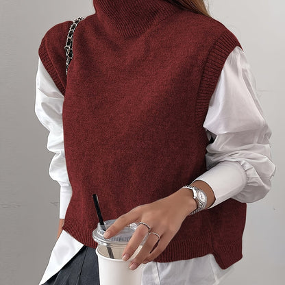Eloise | High-Neck Sleeveless Sweater Vest