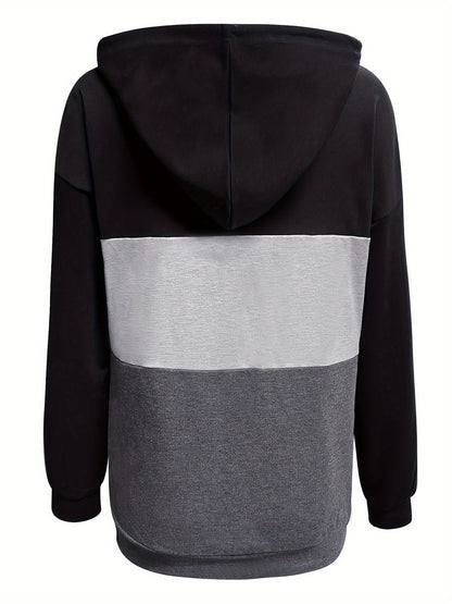 Tamsin | Colour Block Button Hoodie