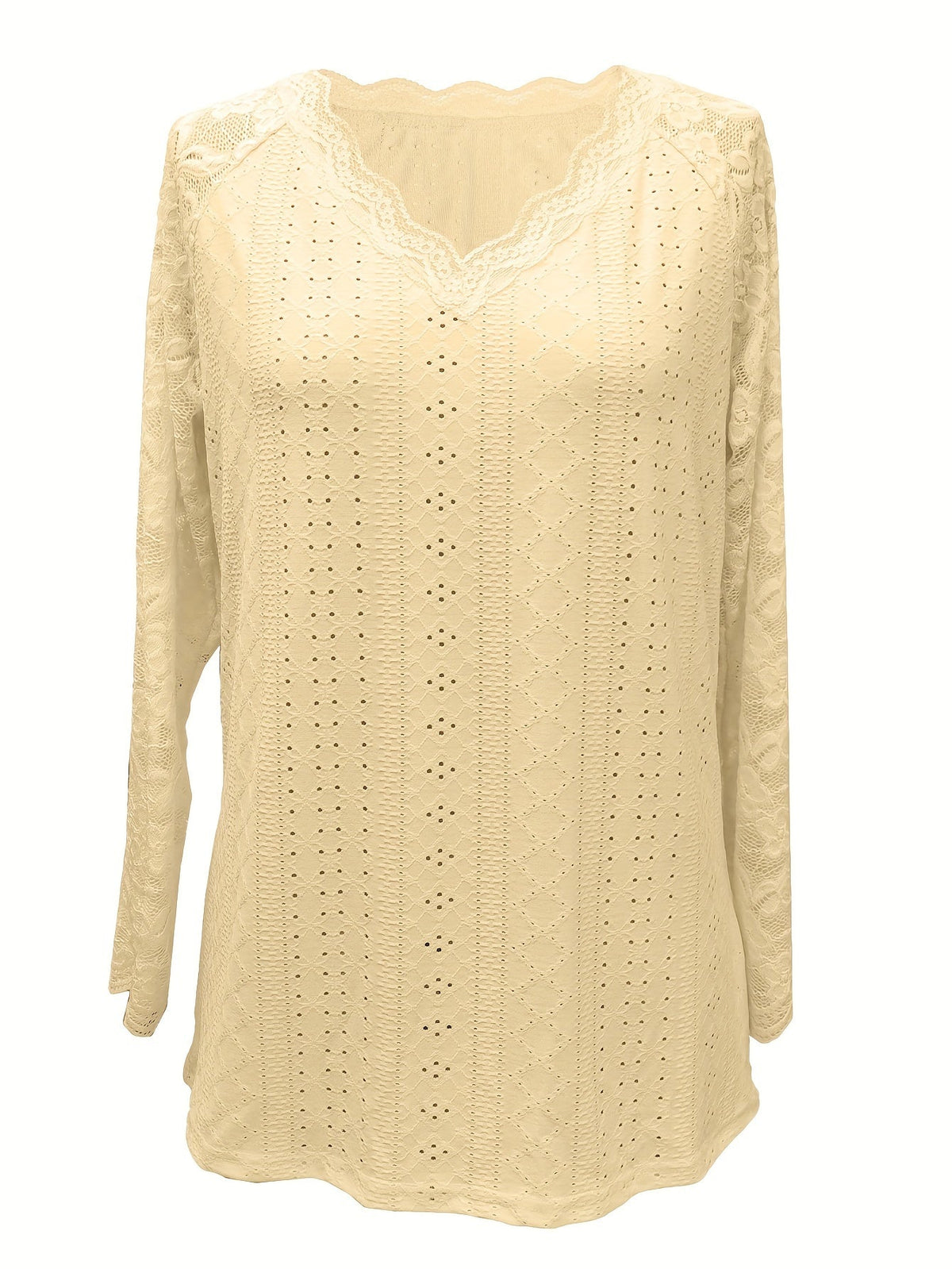 Rosetta | Lace-Sleeve Tie-Neck Top