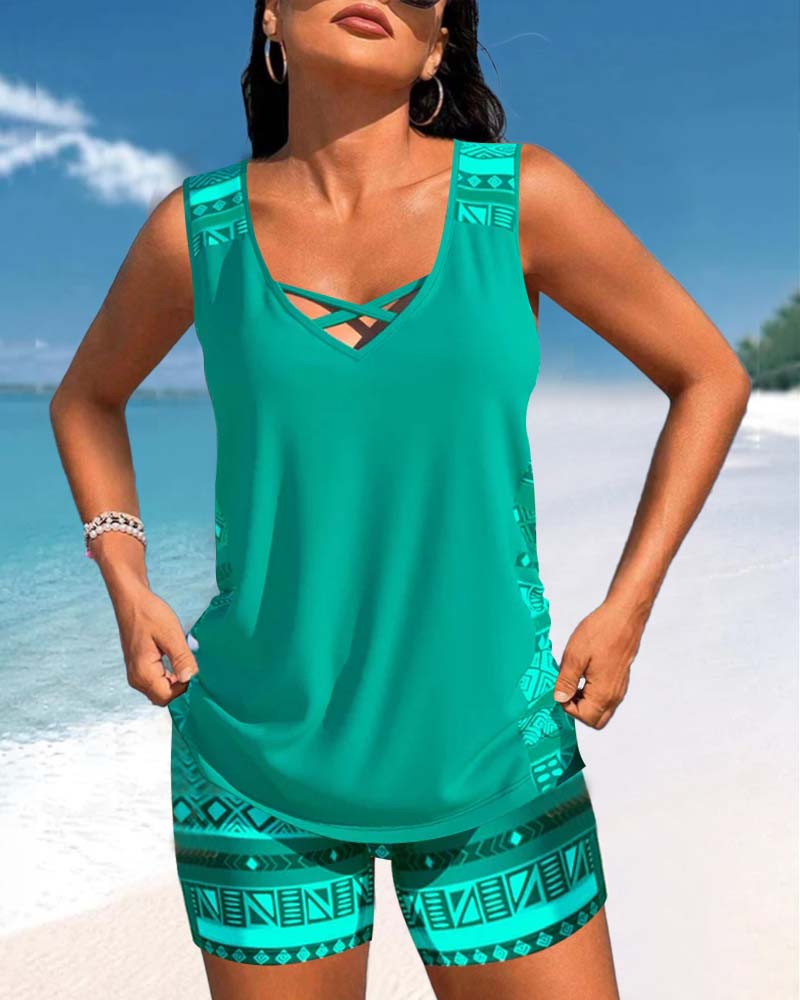 Sylvia - Tankini Featuring Geometric Print
