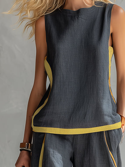 Ivy | Elegant Sleeveless and Wide Trouser Set