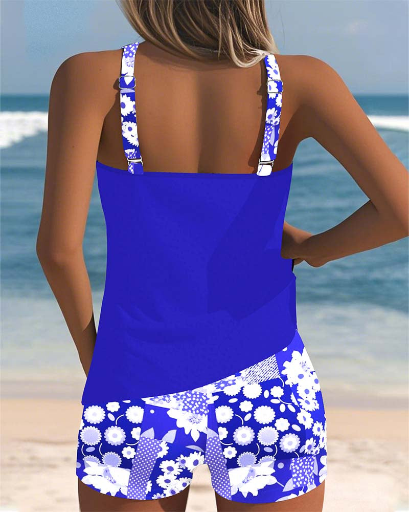 Lynne - Floral Print Two-Piece Swim Set
